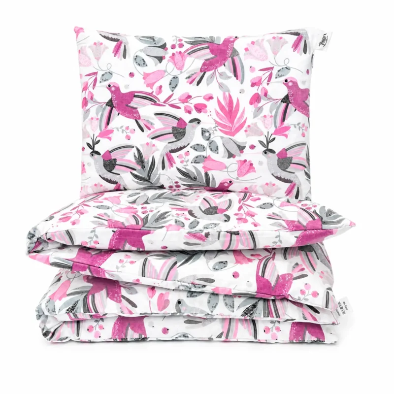 Komplet bawełniany poszewek do kocyka/kołderki 55x75 i poduszki płaskiej 25x35 Hummingbird