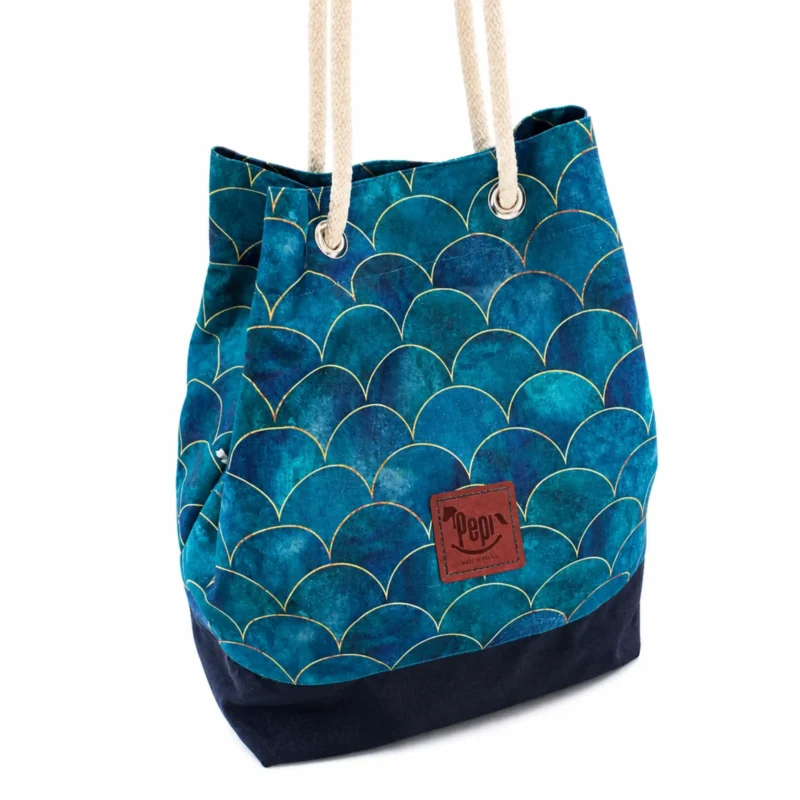 Torebka worek - blue fish scales