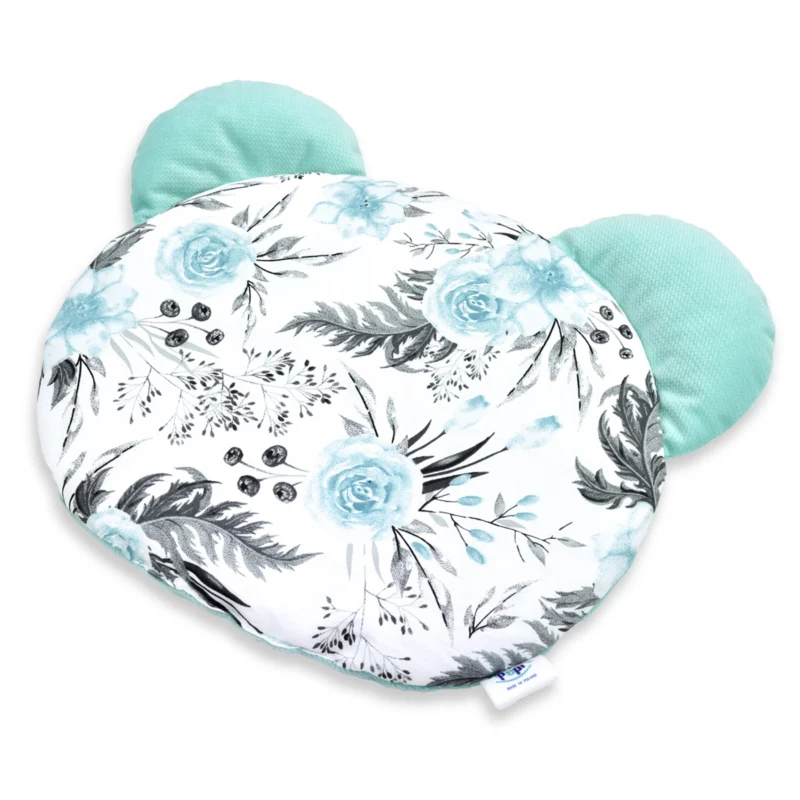 Poduszka płaska MIŚ - Garden Mint - bawełna/velvet